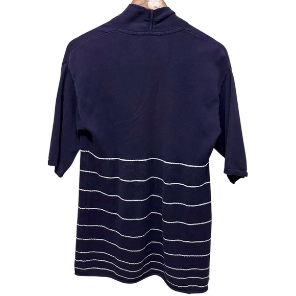 116 GAP | EUC Women’s White Navy Blue Striped Knit Open-Front Cardigan (Size M) - Picture 3 of 11
